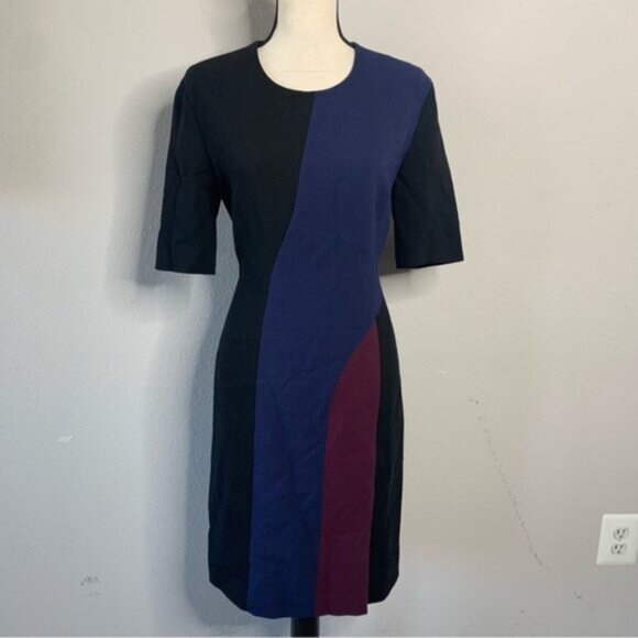 Hugo Boss Colorblock Knee Length Sheath Dress - Picture 6 of 15